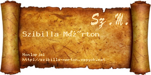 Szibilla Márton névjegykártya