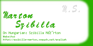 marton szibilla business card